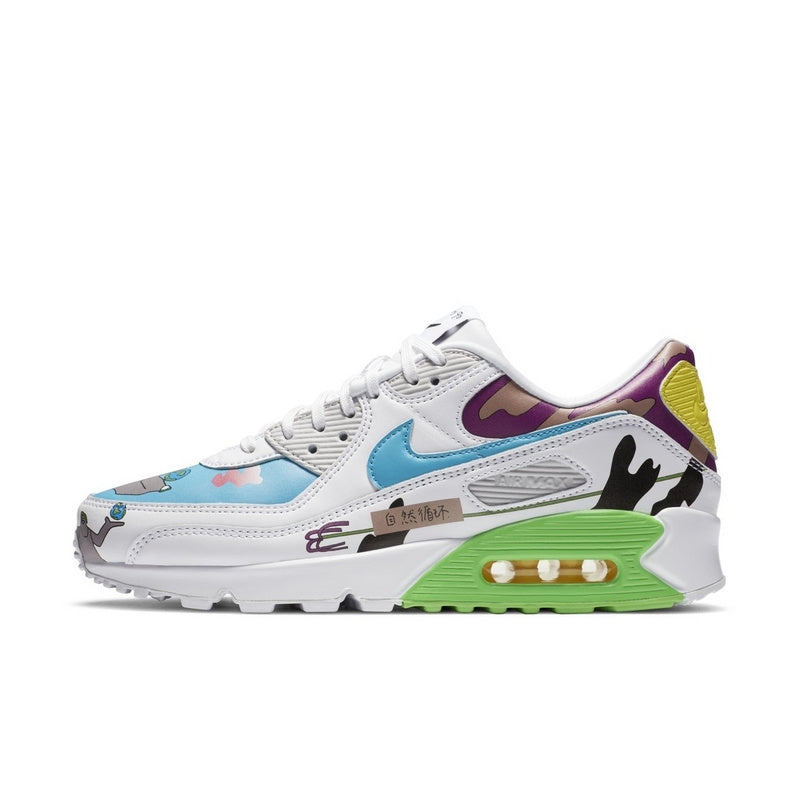 Air Max 90 'FlyLeather' Sneakers - Blue & White