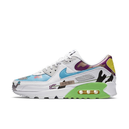 Air Max 90 'FlyLeather' Sneakers - Blue & White