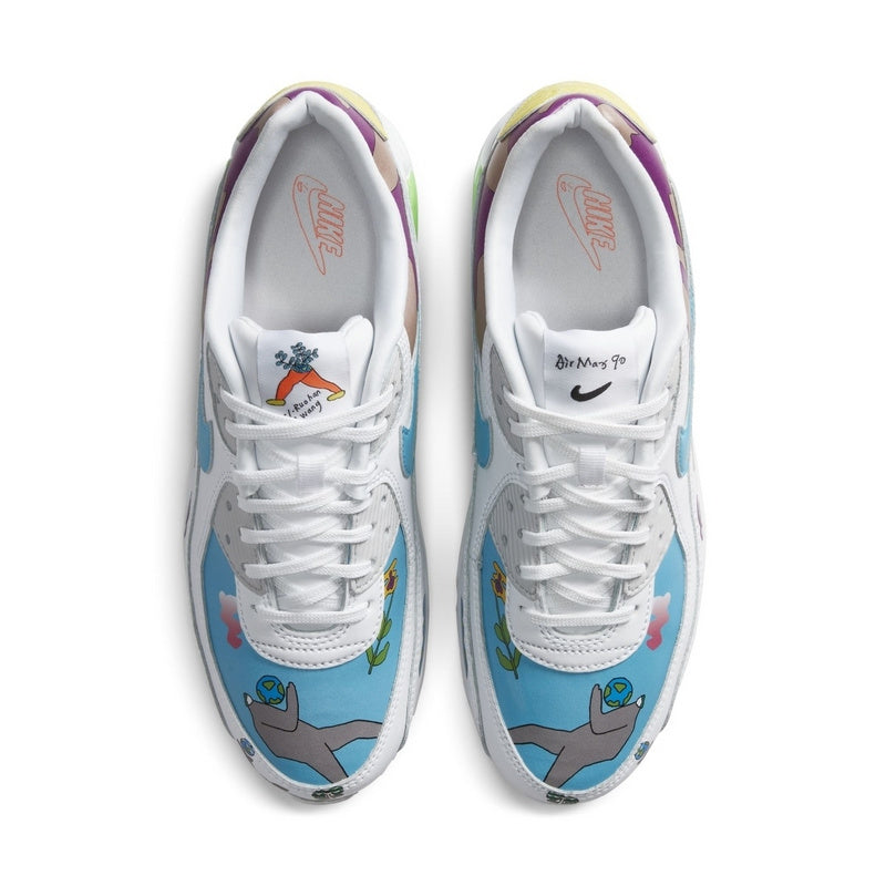 Air Max 90 'FlyLeather' Sneakers - Blue & White