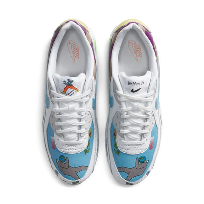Air Max 90 'FlyLeather' Sneakers - Blue & White