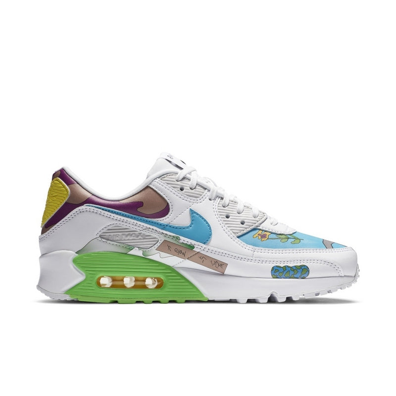 Air Max 90 'FlyLeather' Sneakers - Blue & White