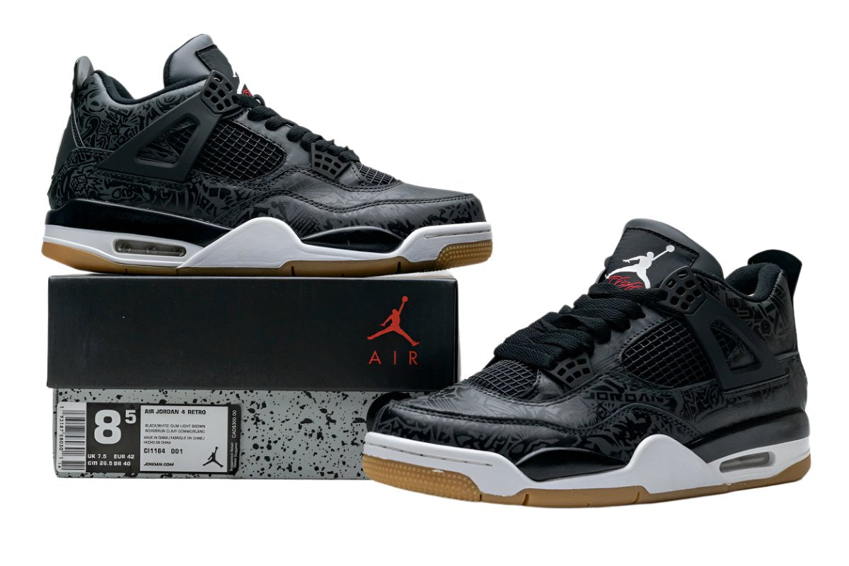 Air Jordan 4 Retro 'Black Laser' – Bold and Intricate