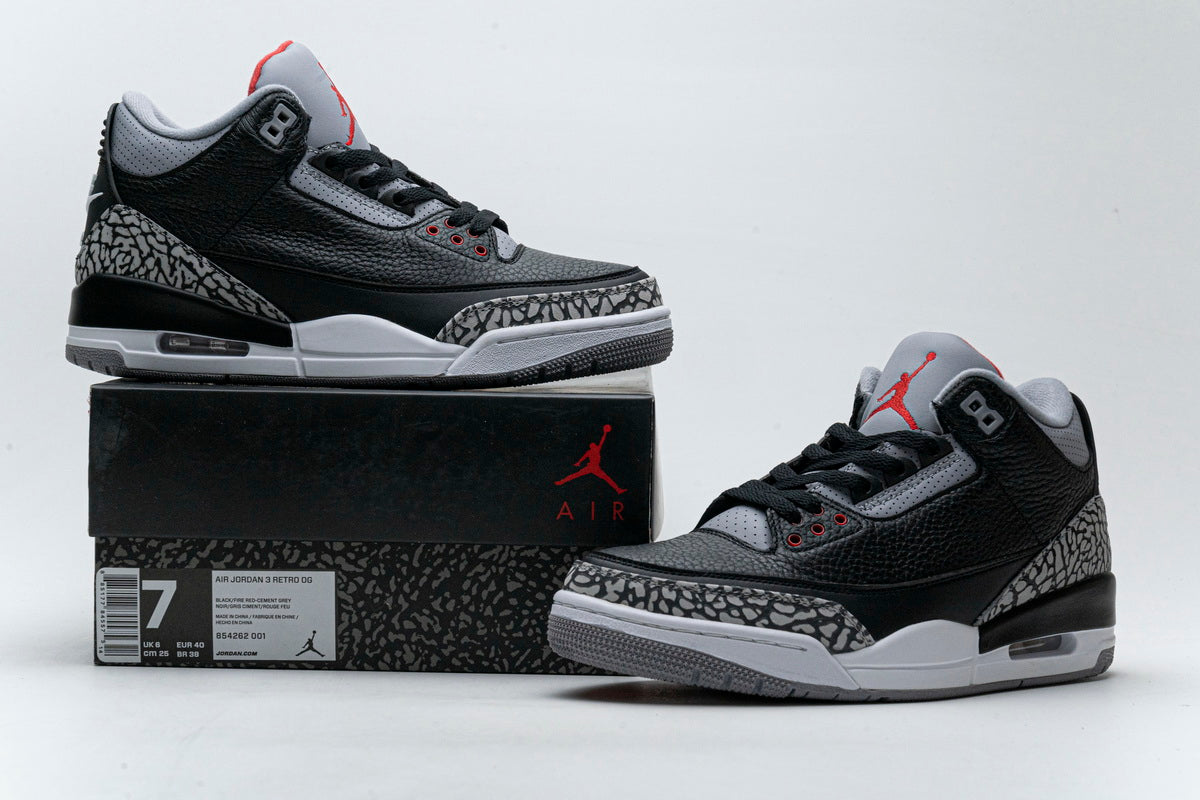 Air Jordan 3 Retro OG 'Black Cement' – Classic Basketball Sneaker